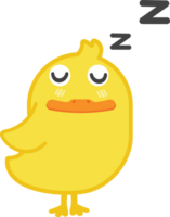 recadrage de personnage de dessin animé de canard endormi png