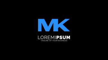 MK, KM, M, K Letters Logo design Abstract Monogram vector