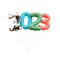 New Year 2023 Numbers 3d illustration png
