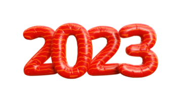 ilustração 3d de números de ano novo 2023 png