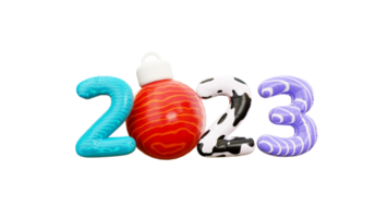 2023 contento nuovo anno 3d illustrazione png