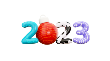 2023 bonne année 3d illustration png