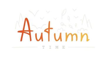 Beautiful typography of the inscription autumn. Vector illustration of autumn. Autumn. Atmospheric time of year. Colder weather.