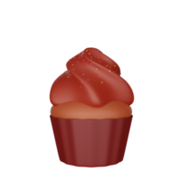 3d rendering of cupcake fast food icon png