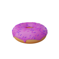 Representación 3D del icono de comida rápida de donuts png