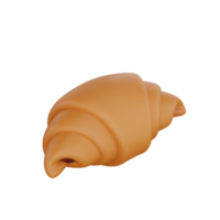 3d rendering of Croissant fast food icon png