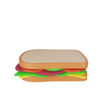 Rendu 3d de l'icône de restauration rapide sandwich png