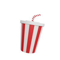 3d rendering of soda cup fast food icon png