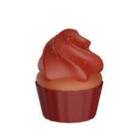 3d rendering of cupcake fast food icon png