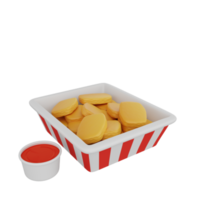 Representación 3d del icono de comida rápida nuggets png