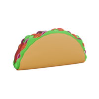 Representación 3D del icono de comida rápida de tacos