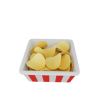 3d tolkning av potatis pommes frites snabb mat ikon png