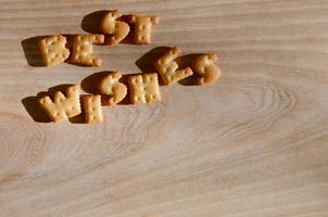 Best wishes. Heap of edible letters photo