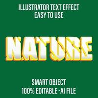 Nature Editable Text Effect Concept, 3D Nature Text Effect Style vector