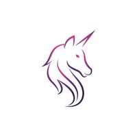 Ilustración de vector de icono de logotipo de unicornio