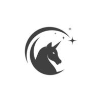 Ilustración de vector de icono de logotipo de unicornio