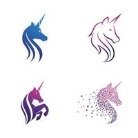 Ilustración de vector de icono de logotipo de unicornio