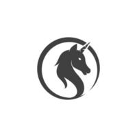 Ilustración de vector de icono de logotipo de unicornio