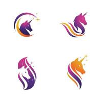 Ilustración de vector de icono de logotipo de unicornio