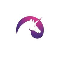 Ilustración de vector de icono de logotipo de unicornio