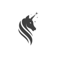 Ilustración de vector de icono de logotipo de unicornio