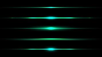 Set of elements horizontal glowing green light ray effect isolated on black background. vector