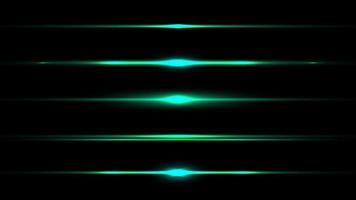 Set of elements horizontal glowing green light ray effect isolated on black background. vector