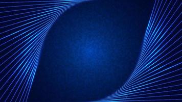 concepto de tecnología abstracta líneas de neón azul brillante con efecto de iluminación sobre fondo azul oscuro vector