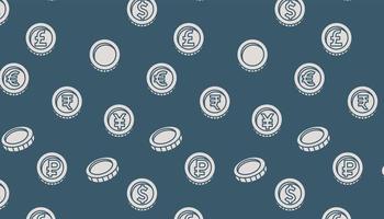 Seamless pattern with coins signs. vector