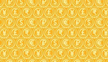 Seamless pattern with coins signs . vector