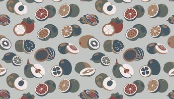 Seamless pattern with fruit  on gray background. vector