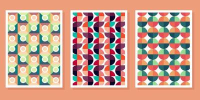 Abstract Bauhaus geometric pattern background vector circle