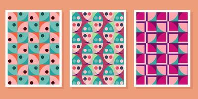 Abstract Bauhaus geometric pattern background vector circle