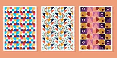 Abstract Bauhaus geometric pattern background vector circle