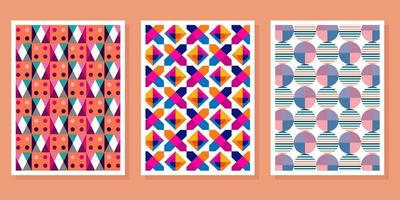 Abstract Bauhaus geometric pattern background vector circle