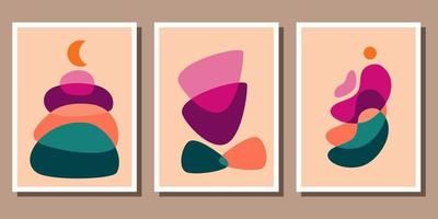 Abstract boho shape set vector