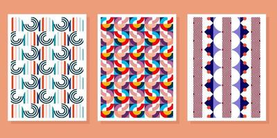 Abstract Bauhaus geometric pattern background vector circle