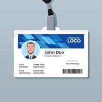 Blue Office ID Badge Design Template vector