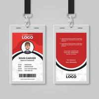 Red and White Office ID Card Template vector