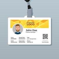 Multipurpose ID Card Template with Yellow Pyramid Background vector