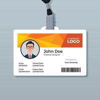 Orange Polygon ID Card Template vector