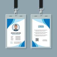 Simple Blue Office ID Card Template vector