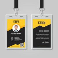 Stylish Yellow ID Card Design Template vector