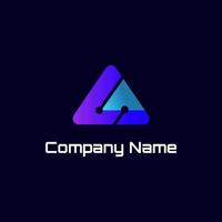 A Gradient Triangle Tech Logo With Letter A or AS vector