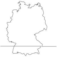 Continuous line drawing of map Germany vector line art illustration