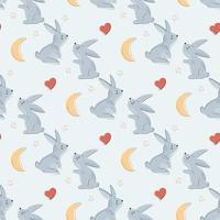 cute children pattern with rabbits vector