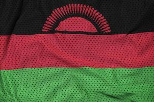 Malawi flag printed on a polyester nylon sportswear mesh fabric photo