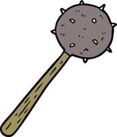 Cartoon medieval mace vector