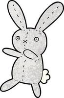 Retro grunge texture cartoon cute bunny vector