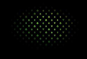 Dark green vector pattern with symbol of cards.